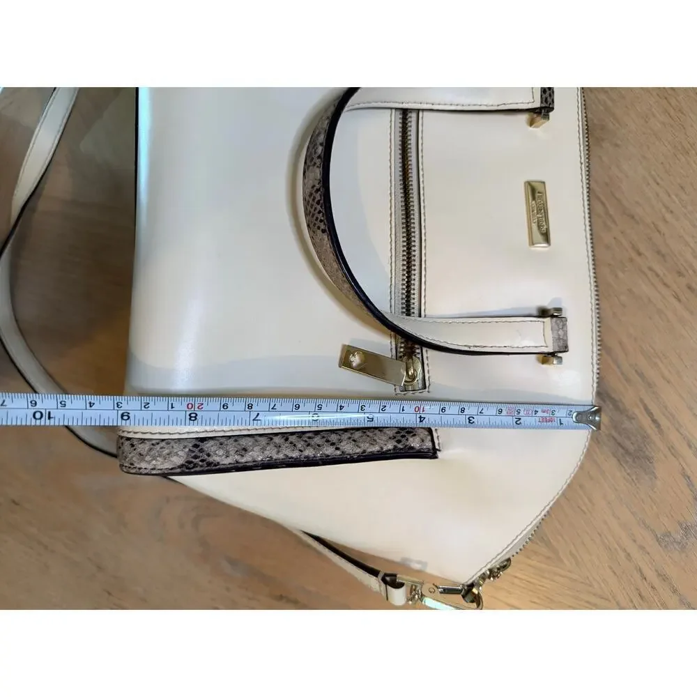 Kate Spade Savannah Parliament Square (Cement/Natural Snake) smooth leather bag